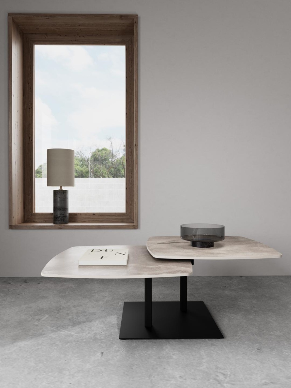 Masuta de cafea Carballo, Gri, 40x122x70 cm