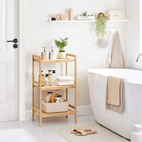 Raft baie, Songmics, Natural, 45x31.5x79.5 cm
