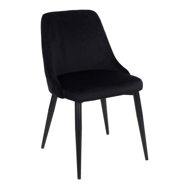 Scaun Zedna, Pako World, Catifea Negru, 51x58x84 cm