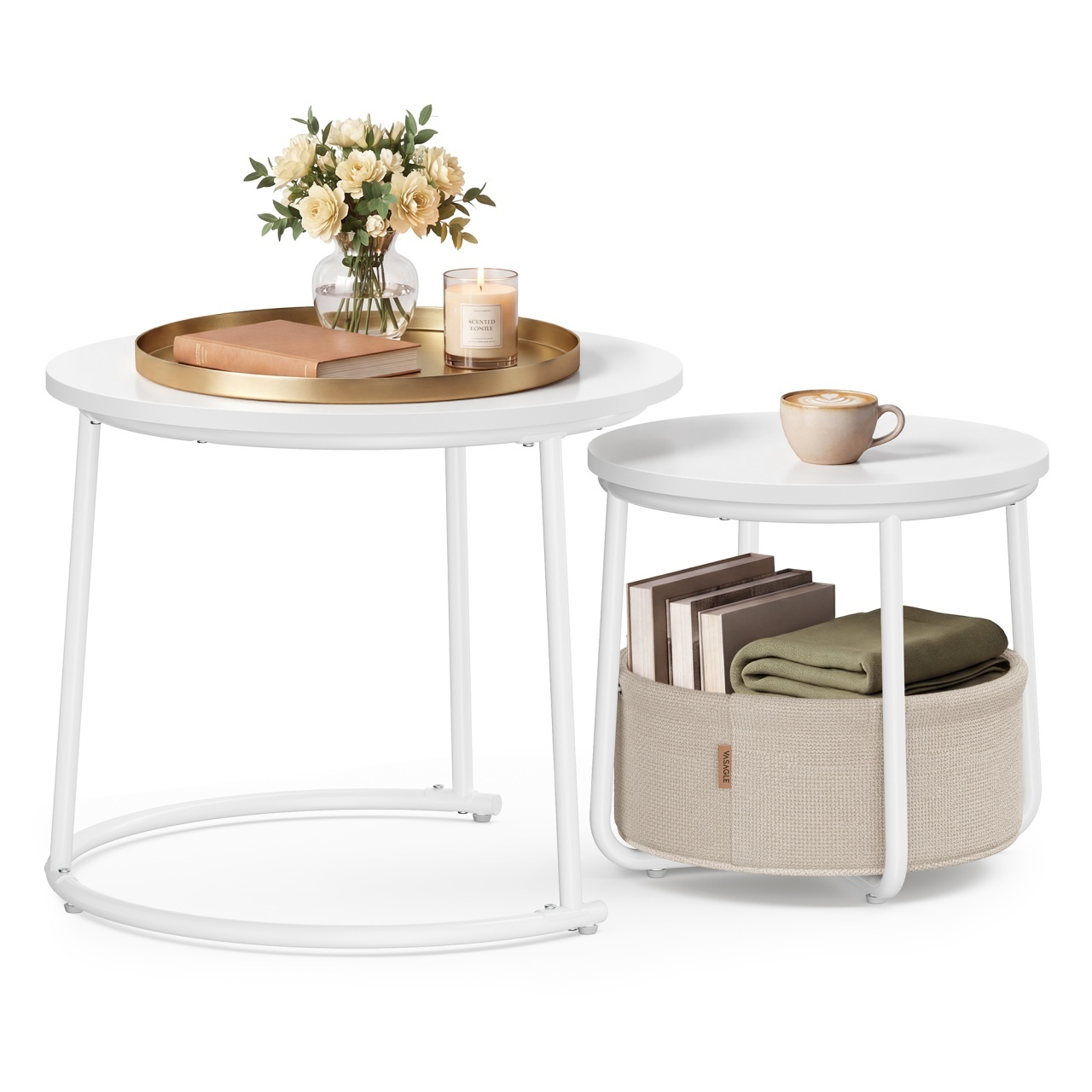 Set 2 piese Masute de cafea Lilea, Mat, 60x60x48 cm