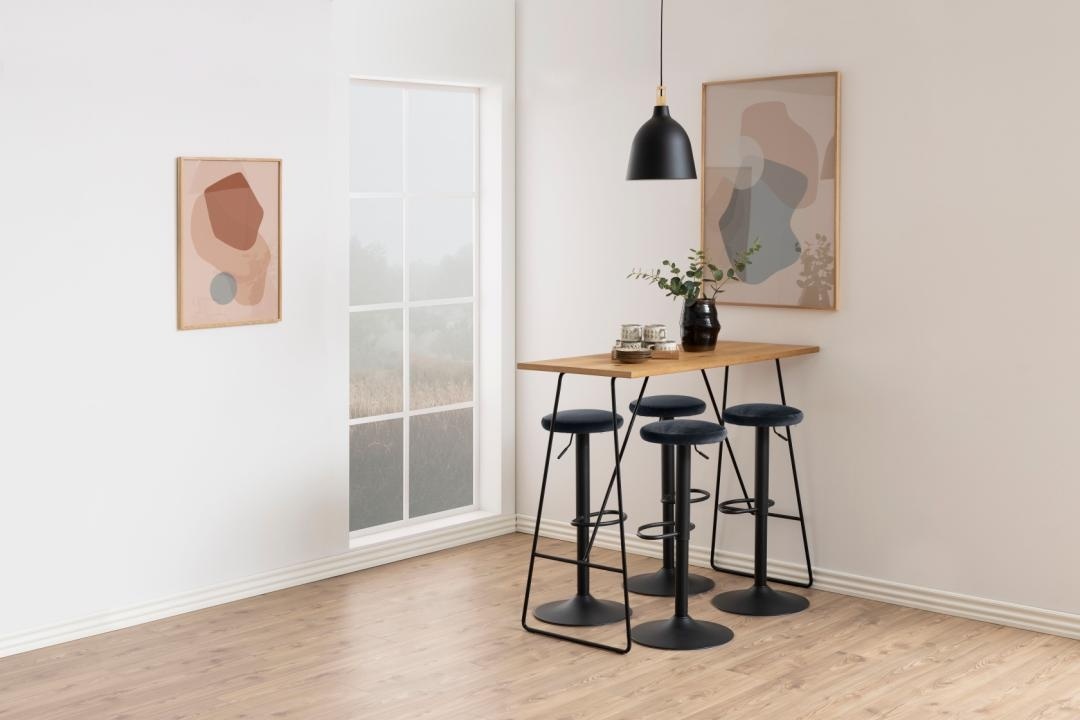Set 2 piese Scaune de bar Finch, Gri, 82x40x40 cm