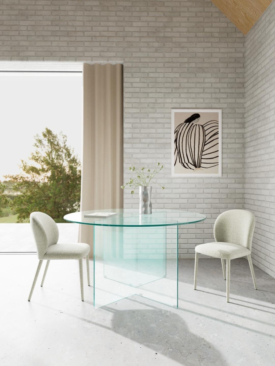 Set 2 piese Scaune dining Patricia, Gri, 83x48x57 cm