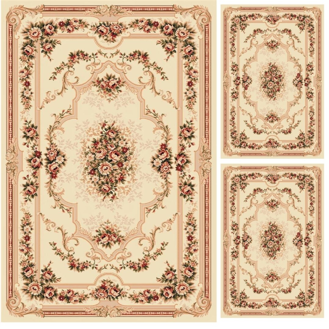 Set 3 covoare, Lotos, Crem, 200x300 cm, Delta 574
