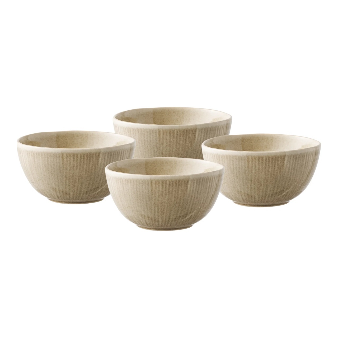 Set 4 piese Bol Viola, Bej, 13.5x14.5x7.5 cm