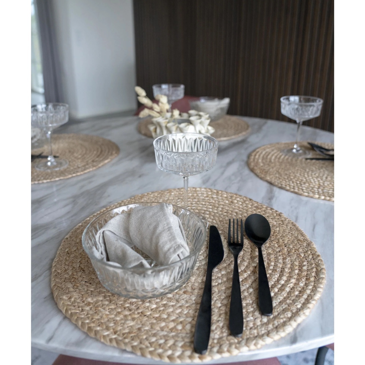 Set 4 piese Suporturi farfurie Bombay, Natural, 38x38x0.5 cm