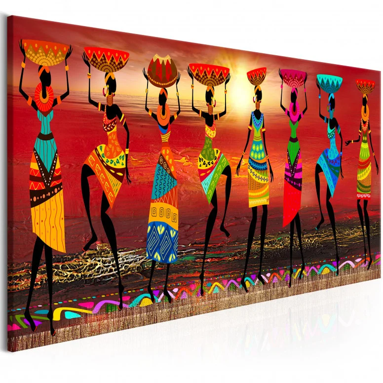 Tablou - African Women Dancing 120x40 cm