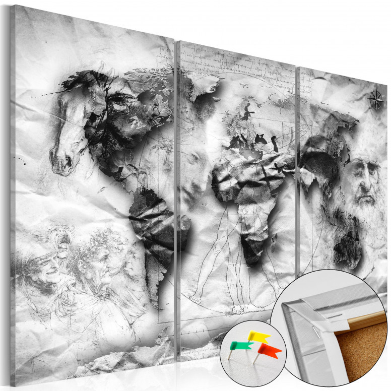 Tablou din plută - World's Design [Cork Map] 90x60 cm