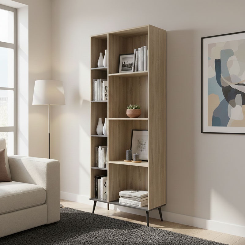 Biblioteca Boho, Zezan, Sonoma, 76.5x30x200.5 cm