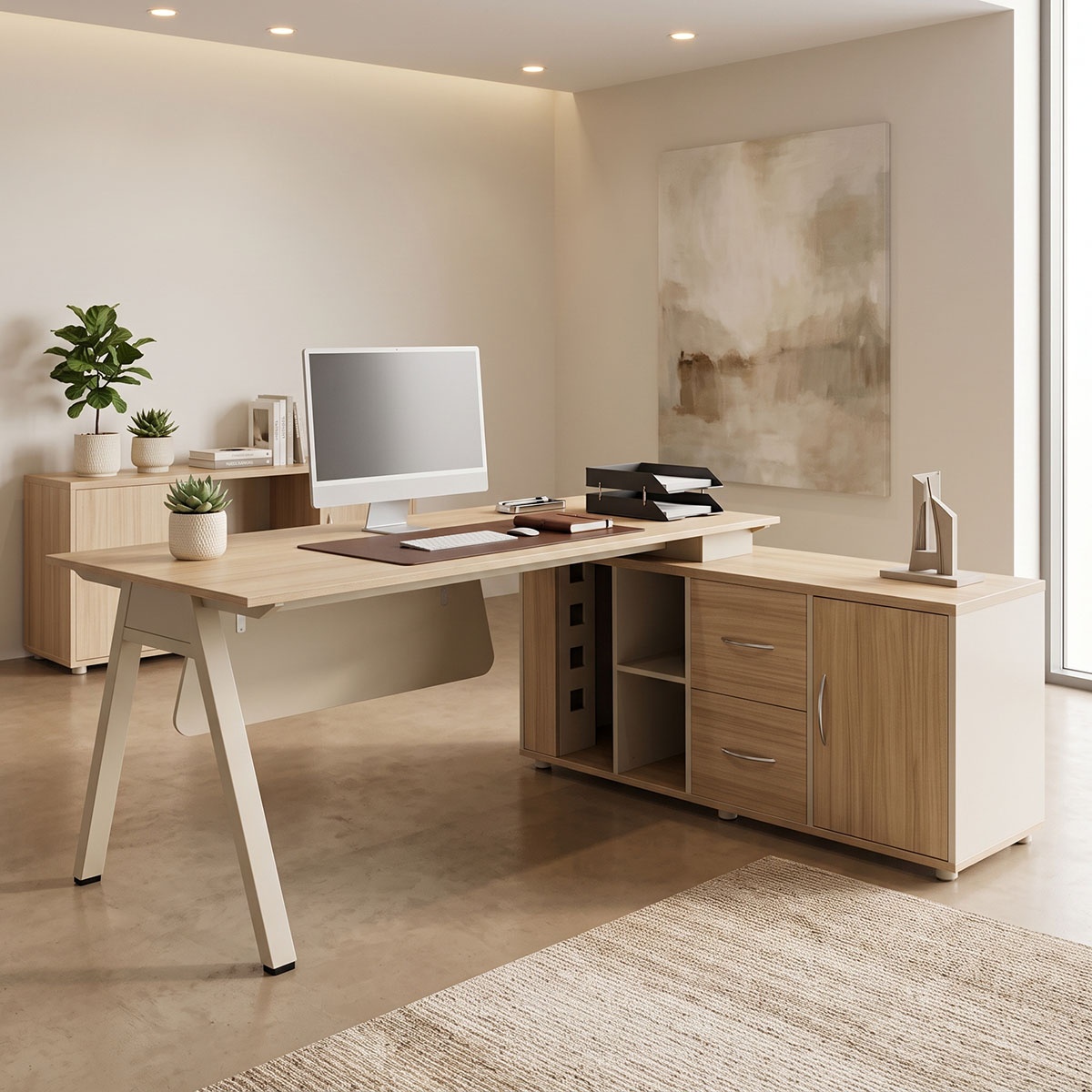 Birou Stark, Bej, 160x80x75 cm