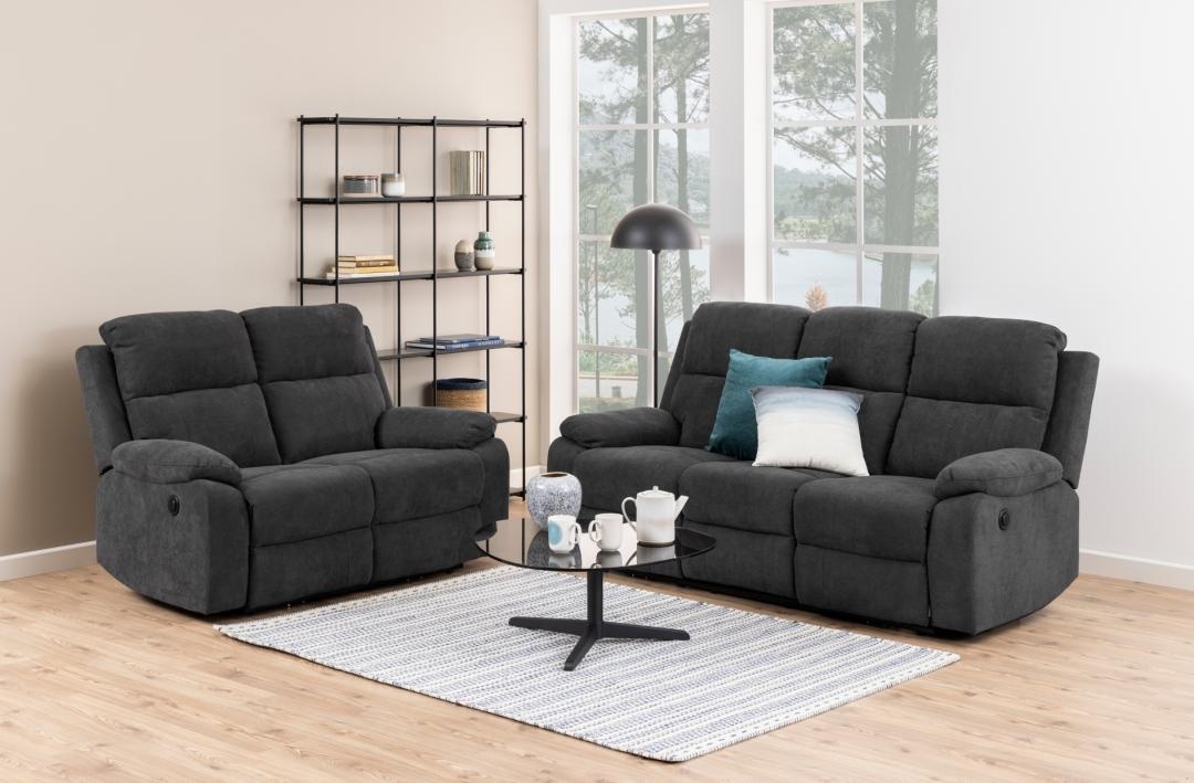 Canapea extensibila cu 3 locuri Mora, Gri, 98x196.5x95 cm