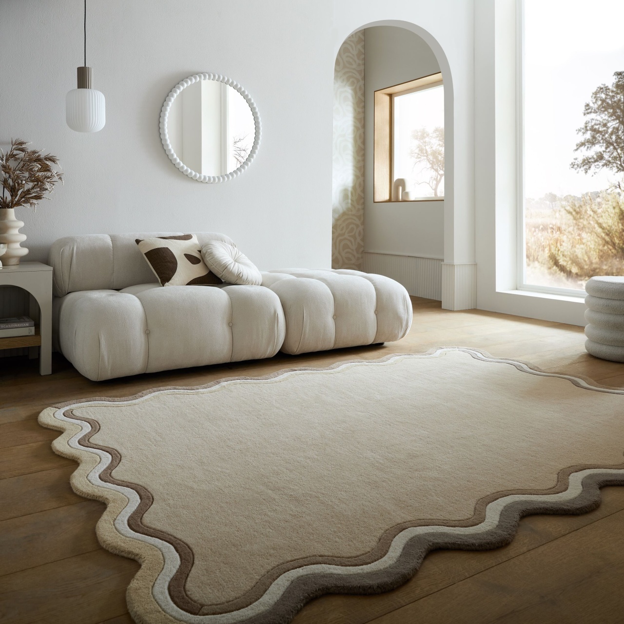 Covor Leo Scallop Border Natural 120x170 cm