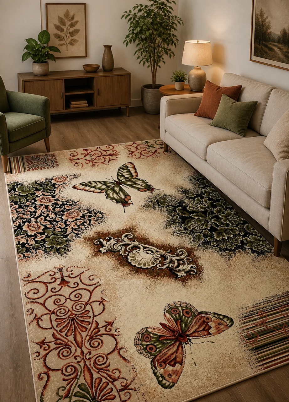 Covor, Lotos, Bej, 150x230 cm, Delta Fluturi 1607