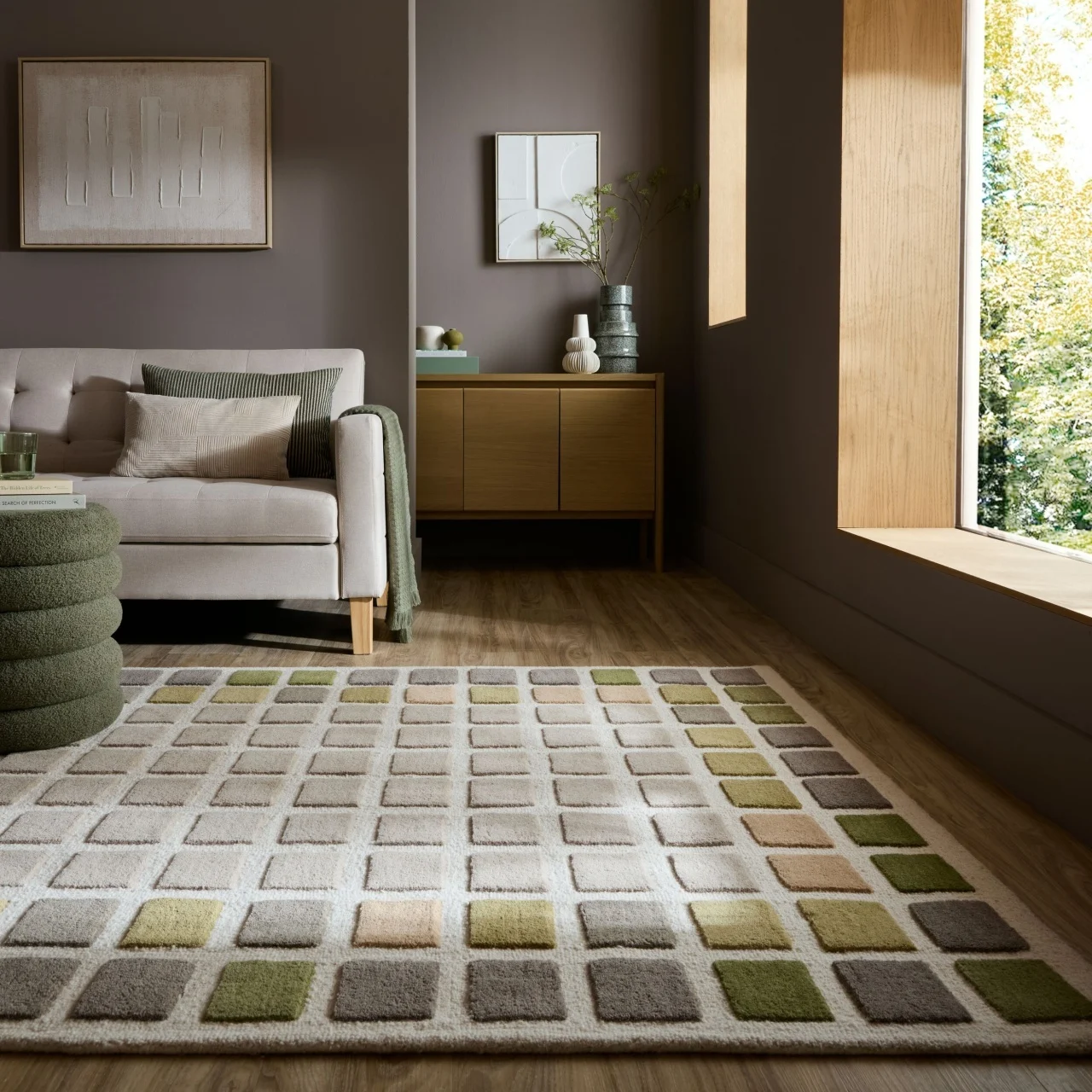 Covor Renga Wool Verde 140x200 cm