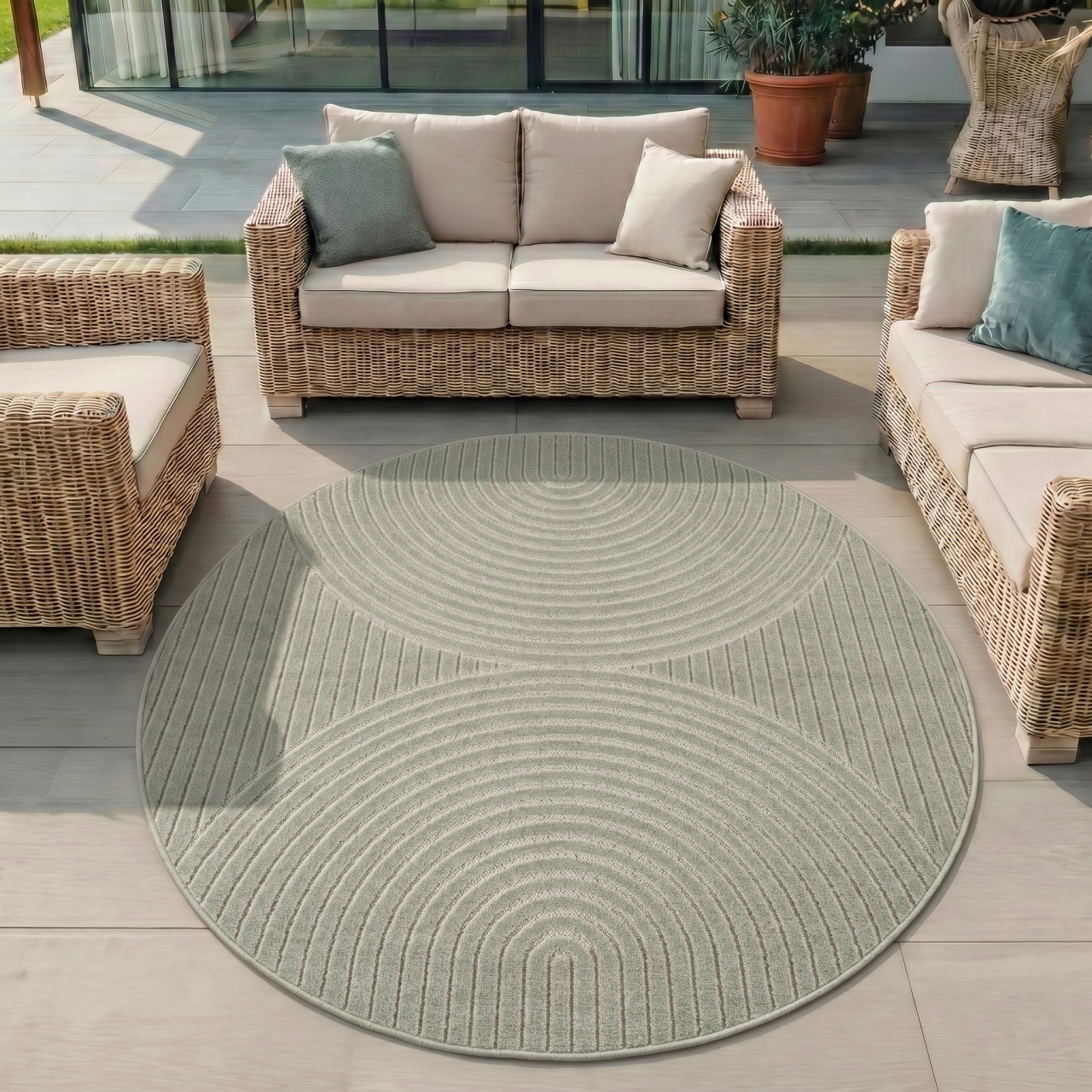 Covor Rotund NOVA V1 Verde 80x80 cm