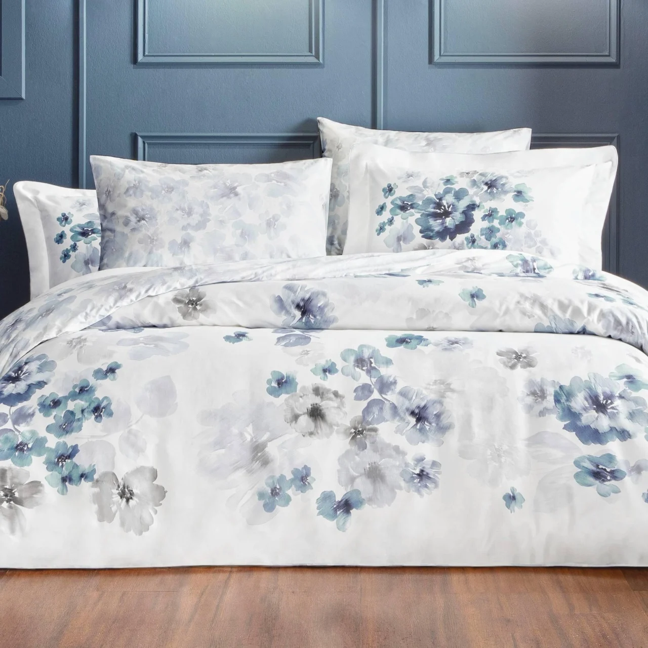 Lenjerie Orleans Blue King Size (Bumbac Egiptean)