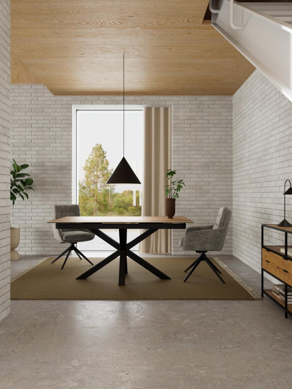 Masa dining Heaven, Natural, 76x210x90 cm
