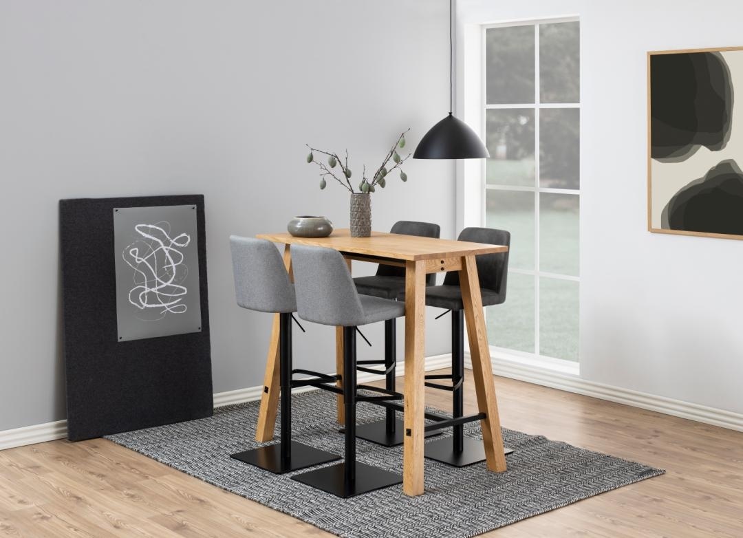 Scaun de bar Avanja, Gri, 107.5x43x51 cm