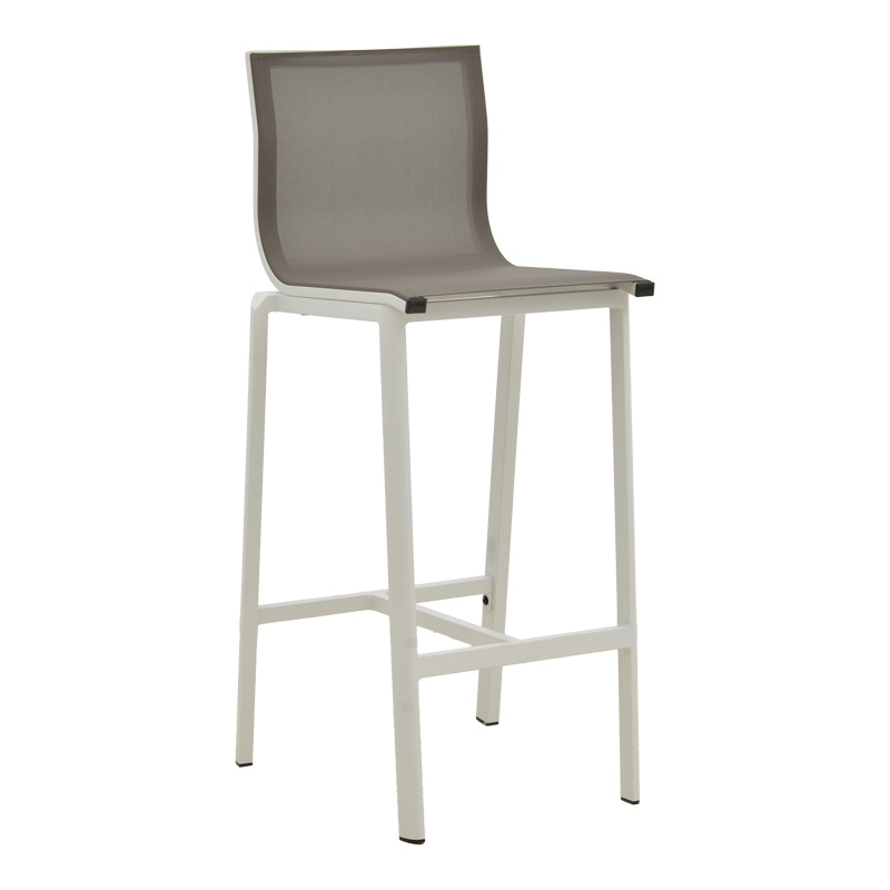 Scaun de bar de gradina, Melina, Gri, 45x49x115 cm