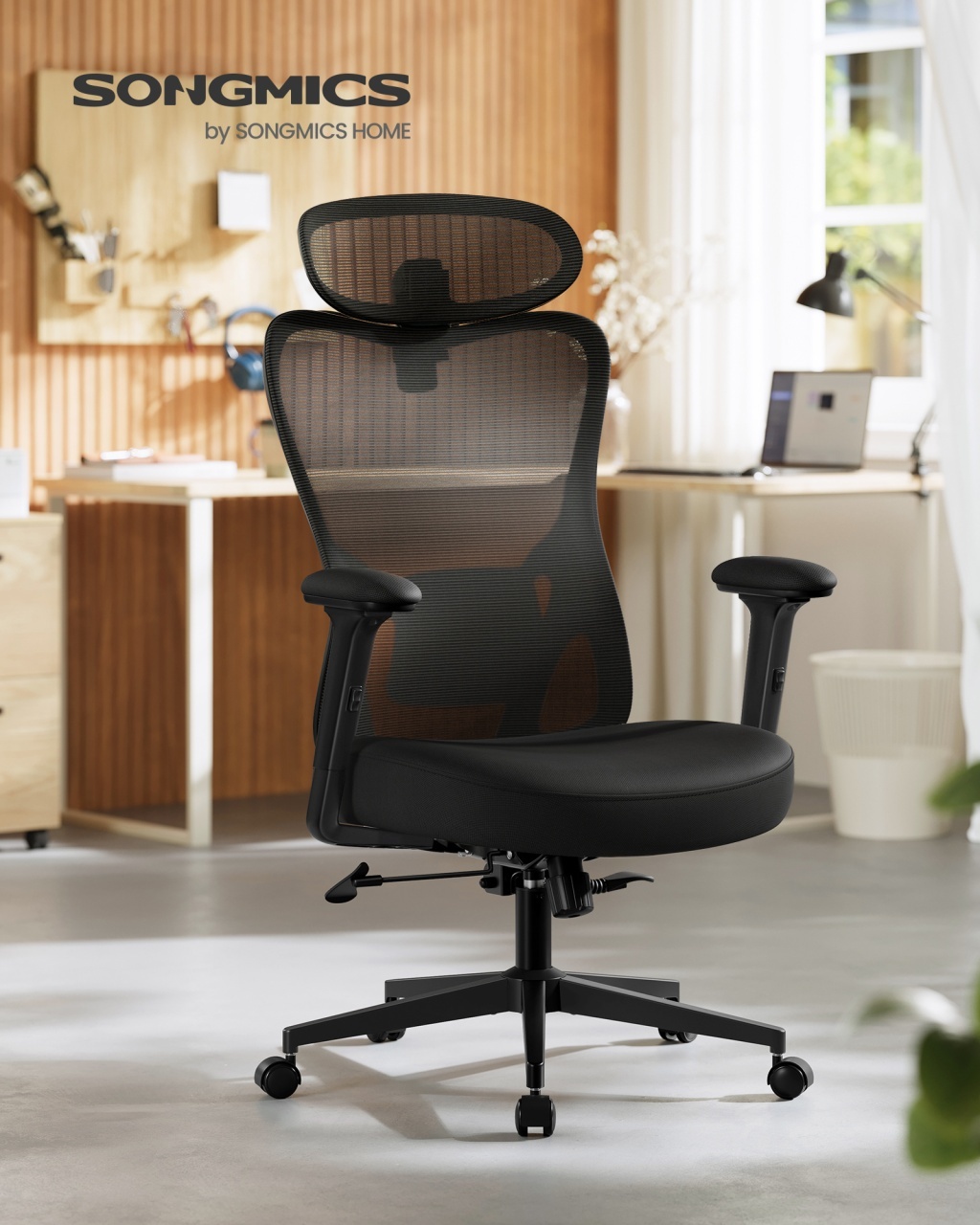 Scaun de birou Songmics Negru 67x70x119 cm