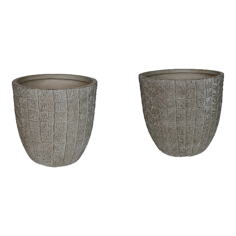 Set 2 buc. ghivece decorative, Sapen, Gri, 45x45x43 cm