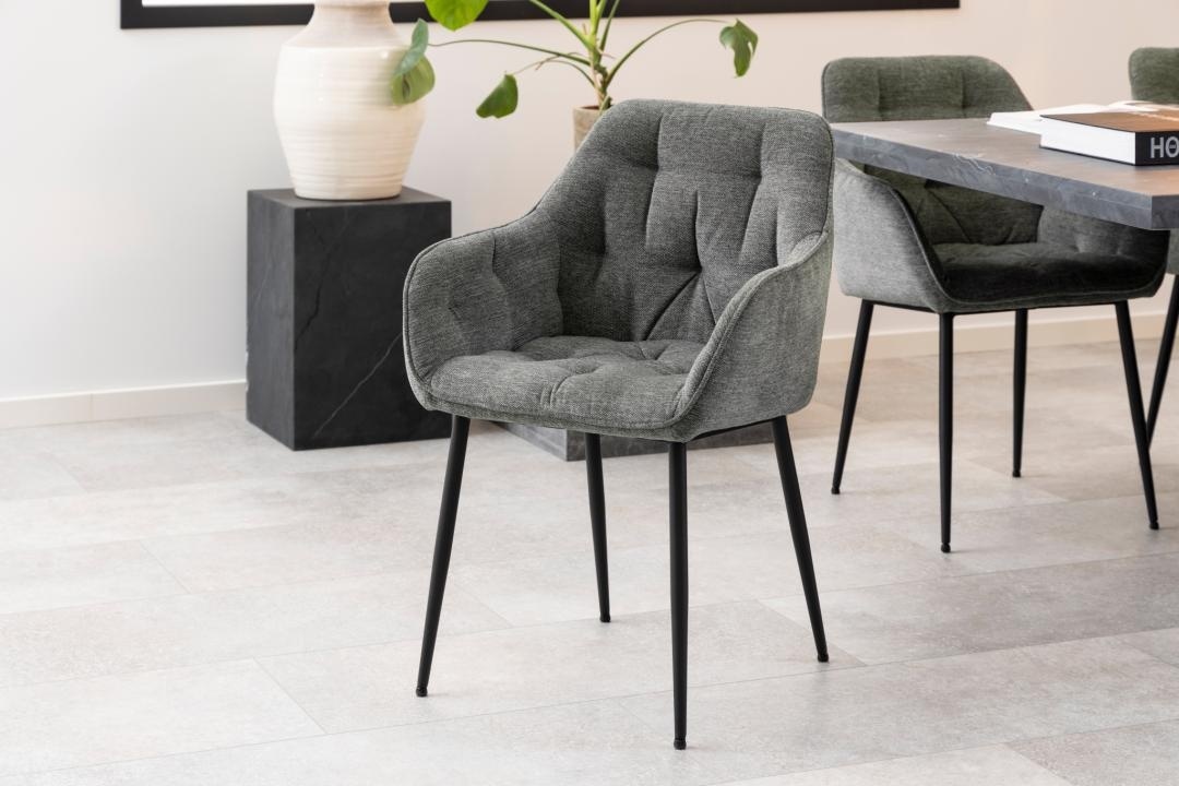 Set 2 piese Scaune dining Brooke V3, Gri, 83x58x55 cm