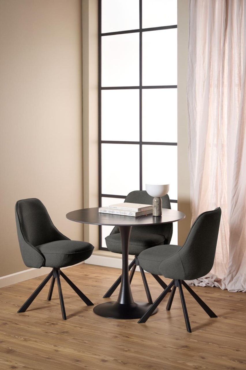 Set 2 piese Scaune dining Carlton, Gri, 83.5x52x56 cm
