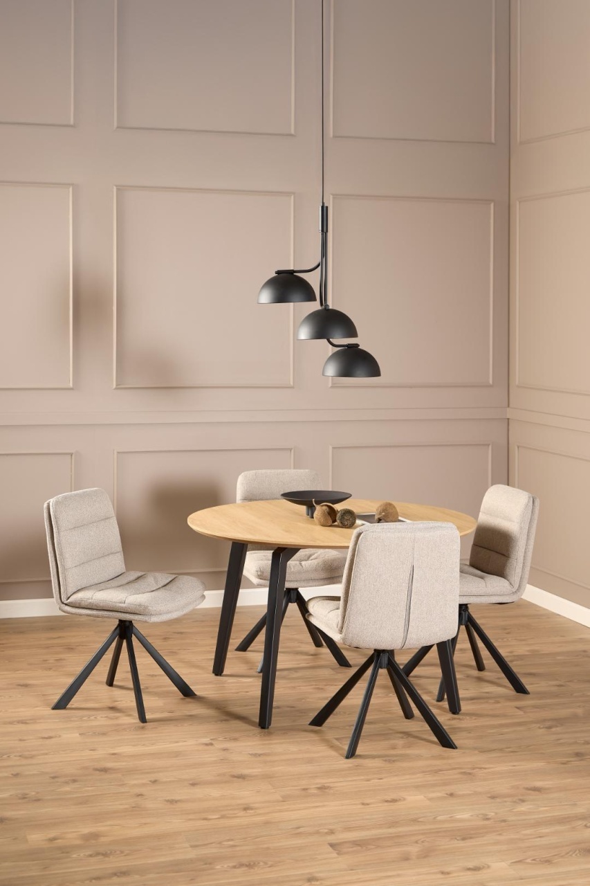 Set 2 piese Scaune dining Dean, Bej, 85x47.5x57 cm