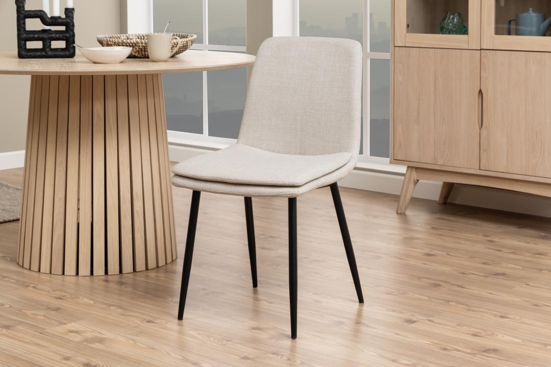 Set 4 piese Scaune dining Becca, Bej, 85.5x46x55 cm