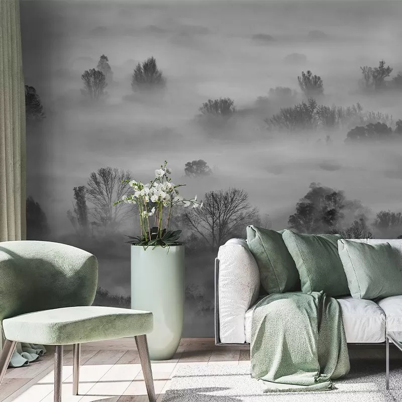 Fototapet Foggy Landscape Grey, VLAdiLA
