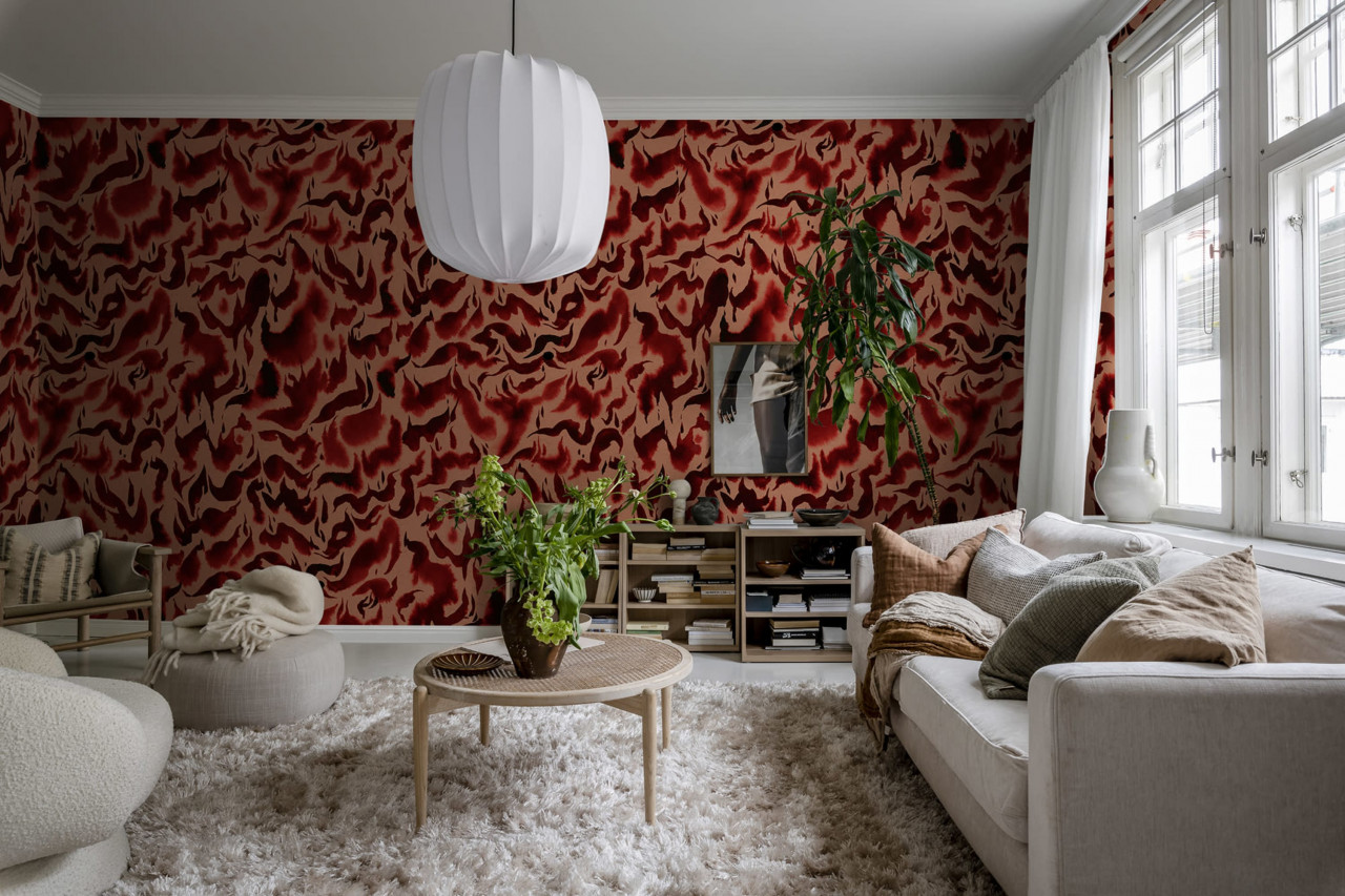 Fototapet, Discus, Red, Rebel Walls