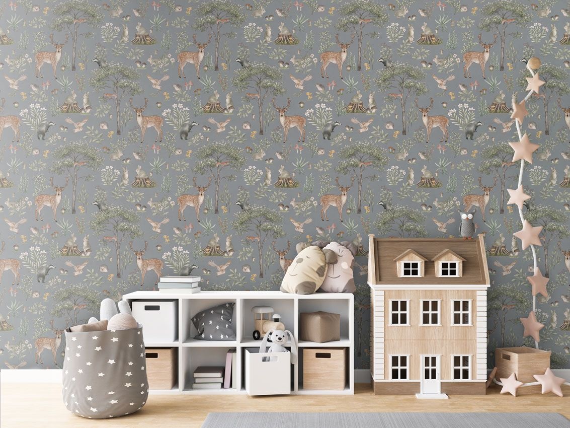 Fototapet Fantastic Forest - Blue, Kikki Belle