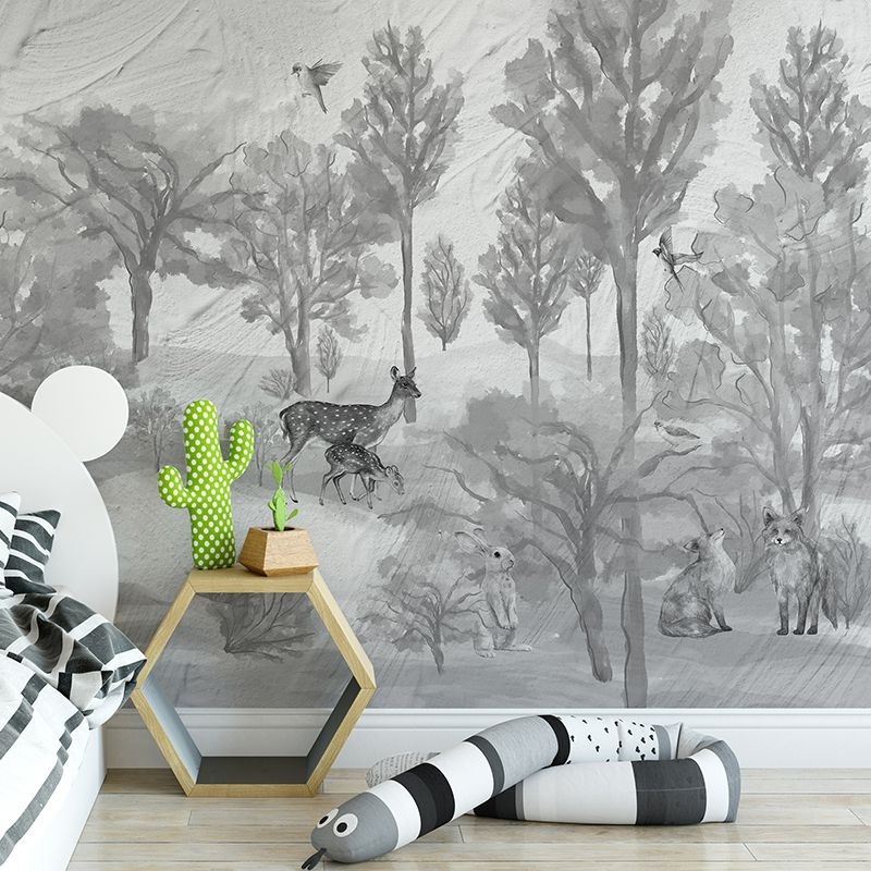 Fototapet Foggy forest faun in grey, VLAdiLA