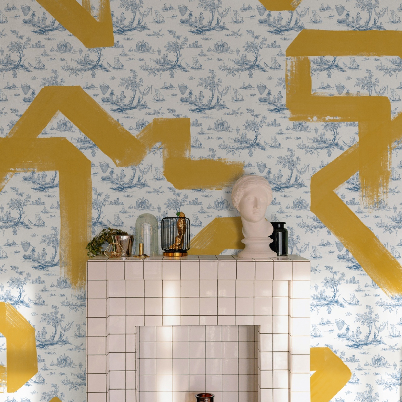 Fototapet lavabil Toile Strokes, Blue, TresTintas