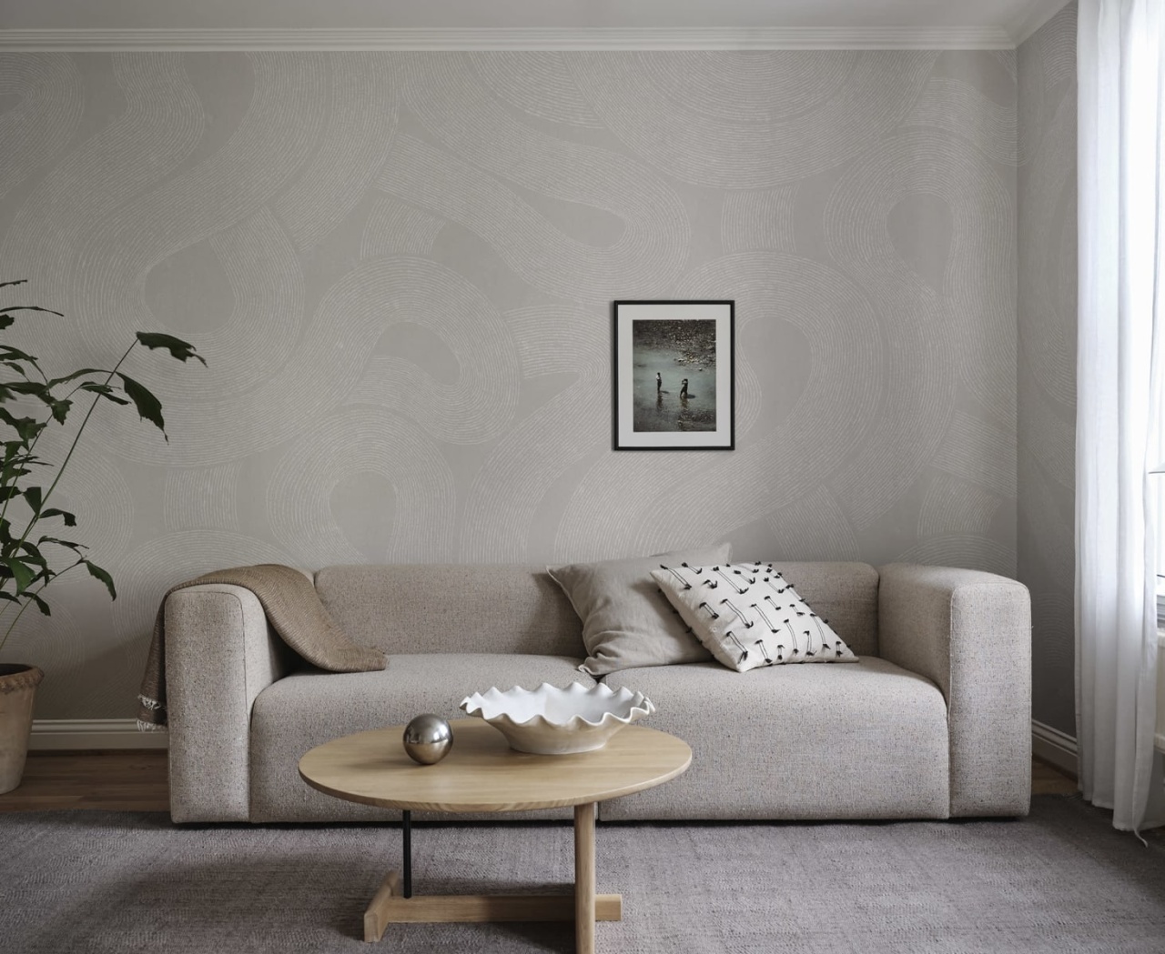Fototapet lavabil, Zen Mural, Gray, Sandberg