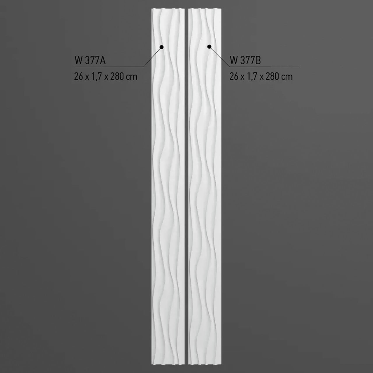 Panou riflaj decorativ 3D, W377B - 26x1.1.7x280 cm