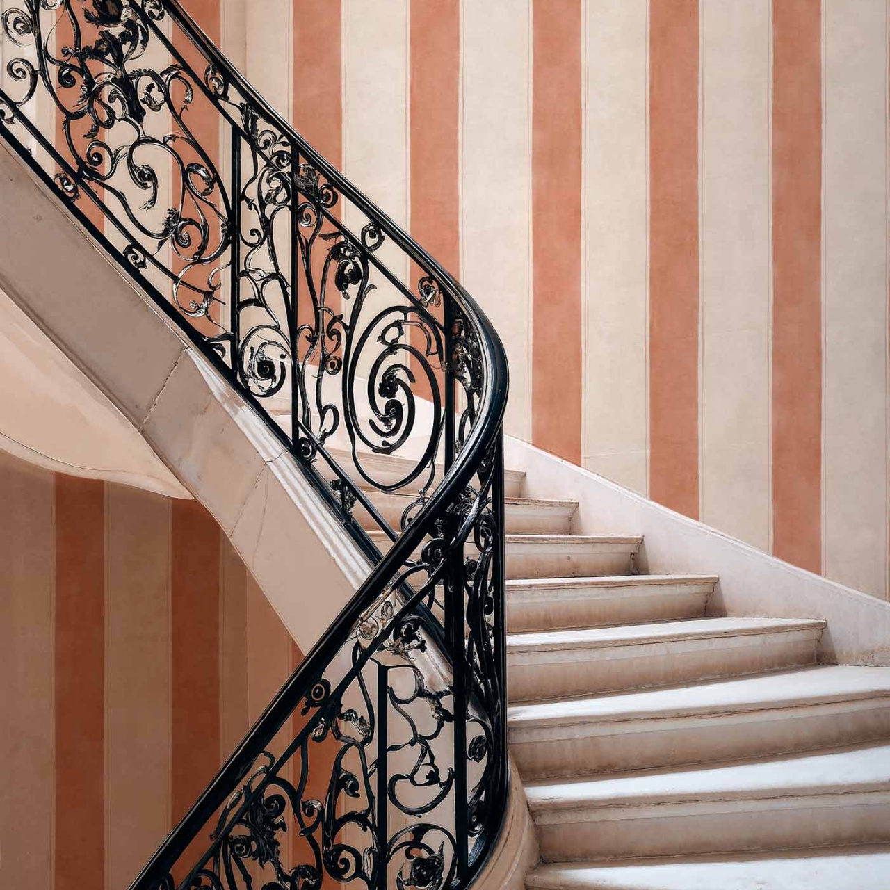 Tapet Florentine Stripe, Peach, Coordonne, 5mp / rola
