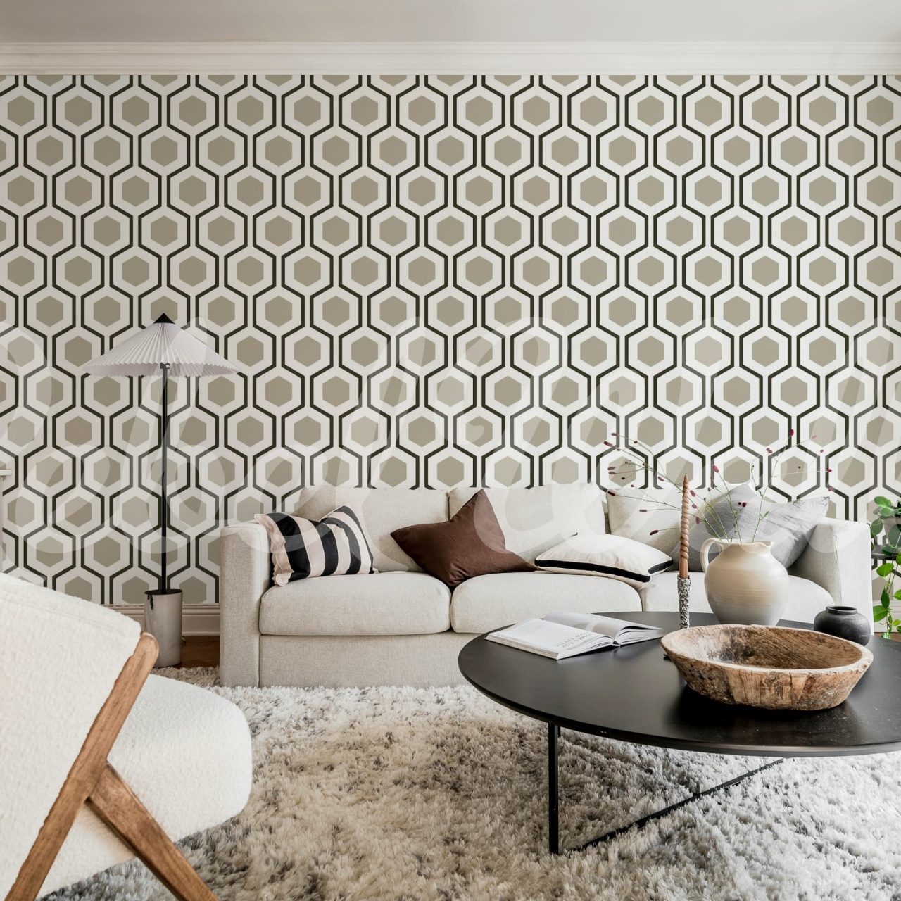 Fototapet, Bold Hexagon, Gray, Rebel Walls