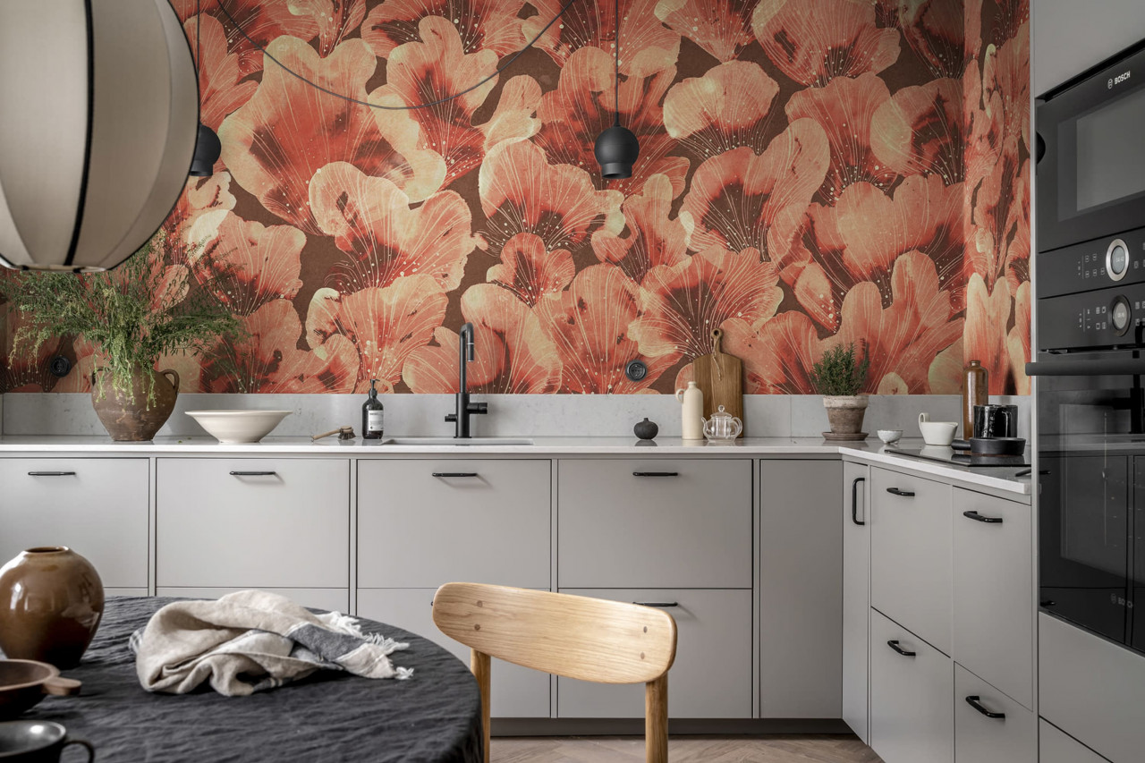 Fototapet, Corals, Red, Rebel Walls