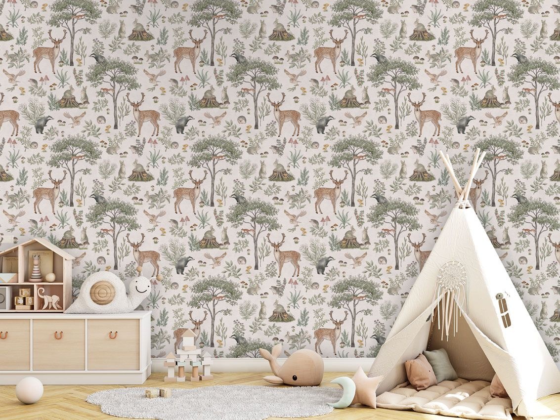 Fototapet Fantastic Forest - White, Kikki Belle