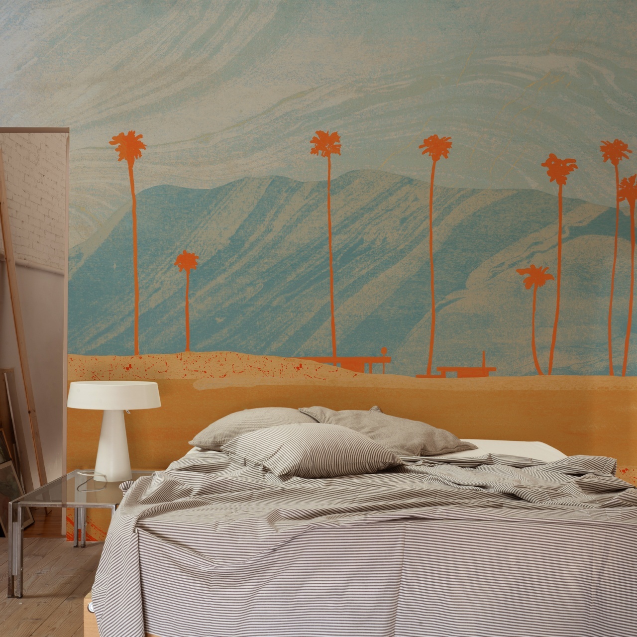 Fototapet lavabil Palms View, Light Blue, TresTintas