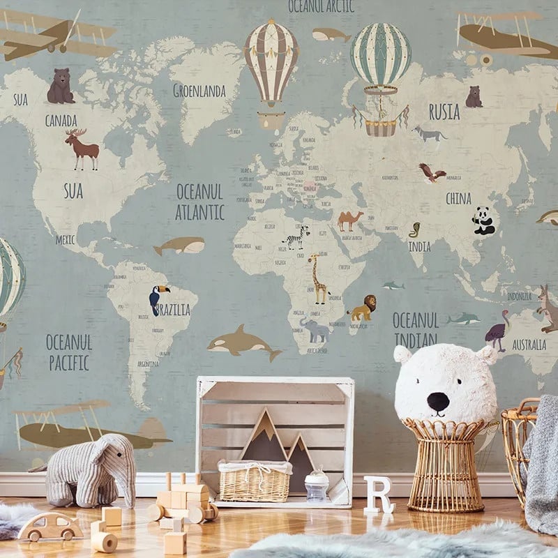 Fototapet Vintage Travel Map - personalizat, VLAdiLA