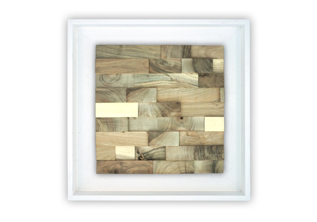 Panou decorativ lemn, Nuc, Skuta Shelter White