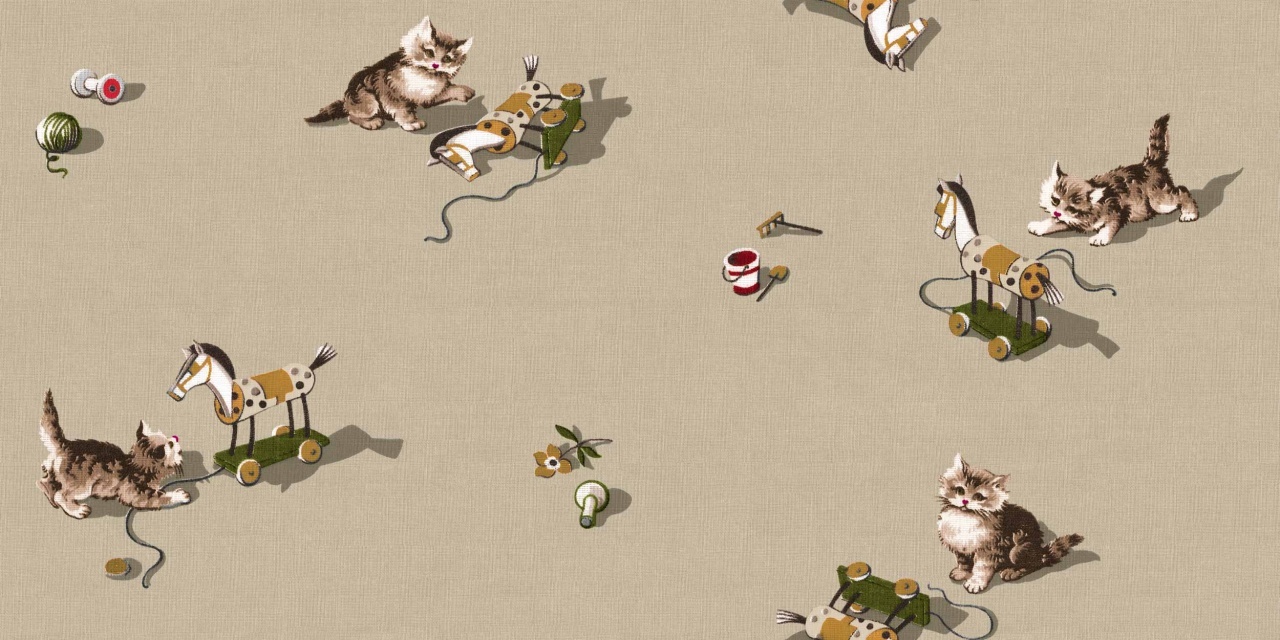 Tapet, Kittens, Jute, Coordonne, 5mp / rola
