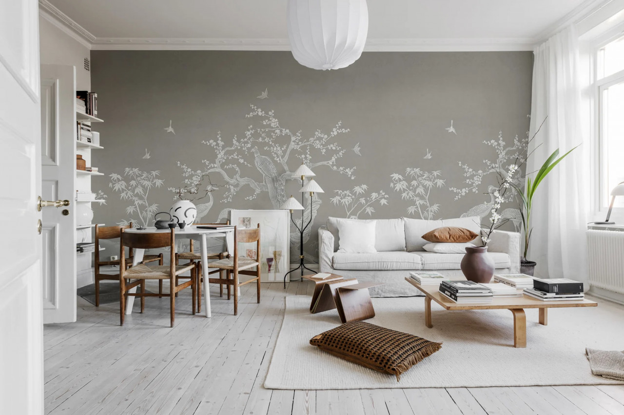 Fototapet, Chinoiserie Lace, Natural Beige, Rebel Walls