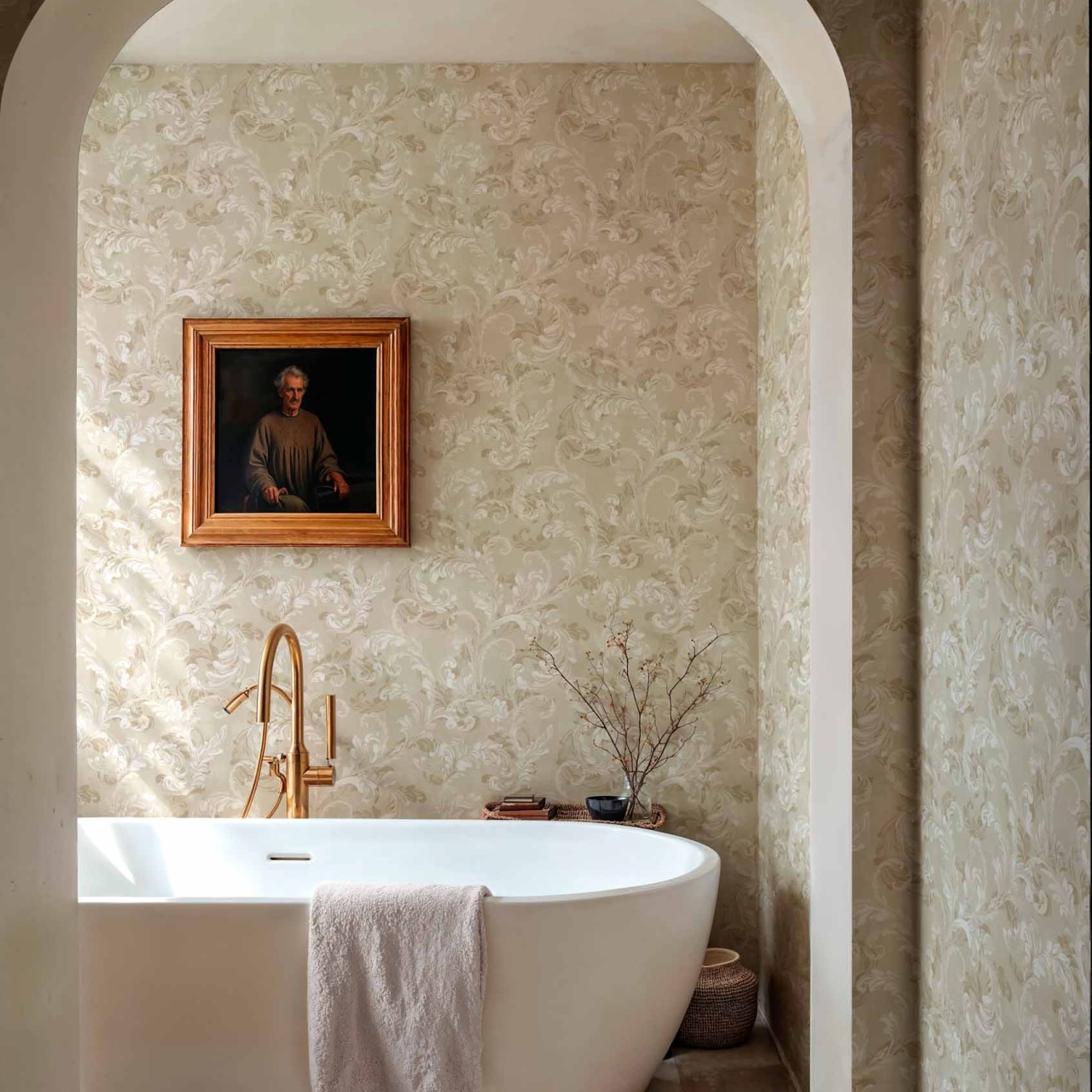 Tapet Byzantine Damask, Stone, Coordonne, 5mp / rola