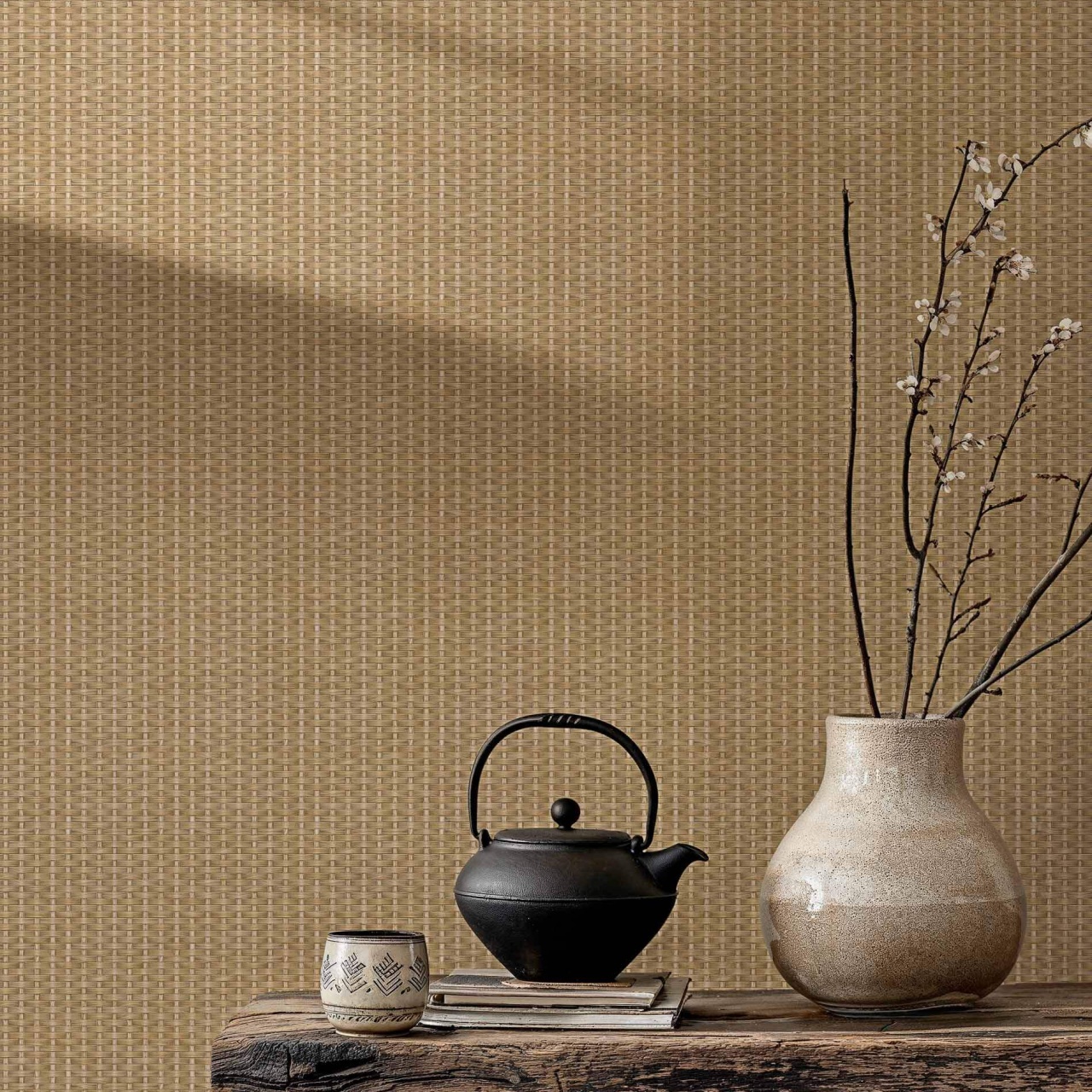 Tapet, Kuba Raffia, Sand, Coordonne, 5.2mp / rola