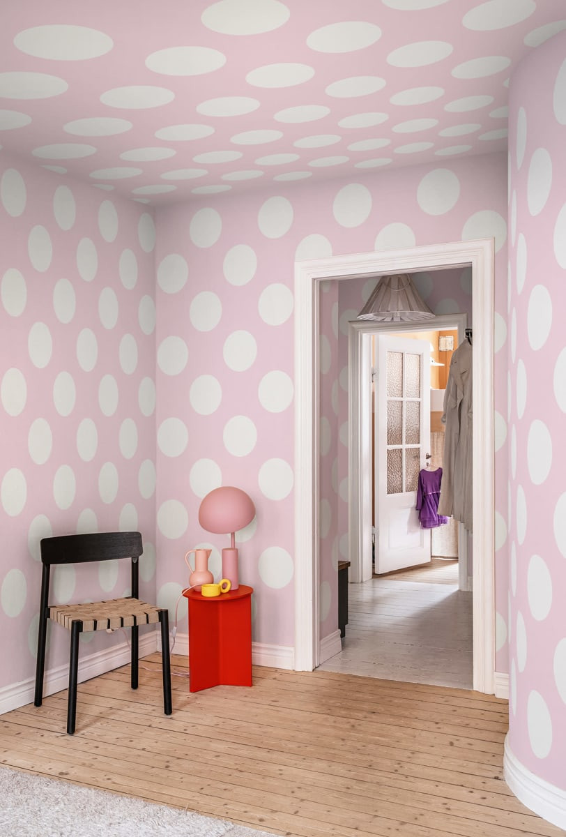 Fototapet, Big Dots, Pink, Rebel Walls