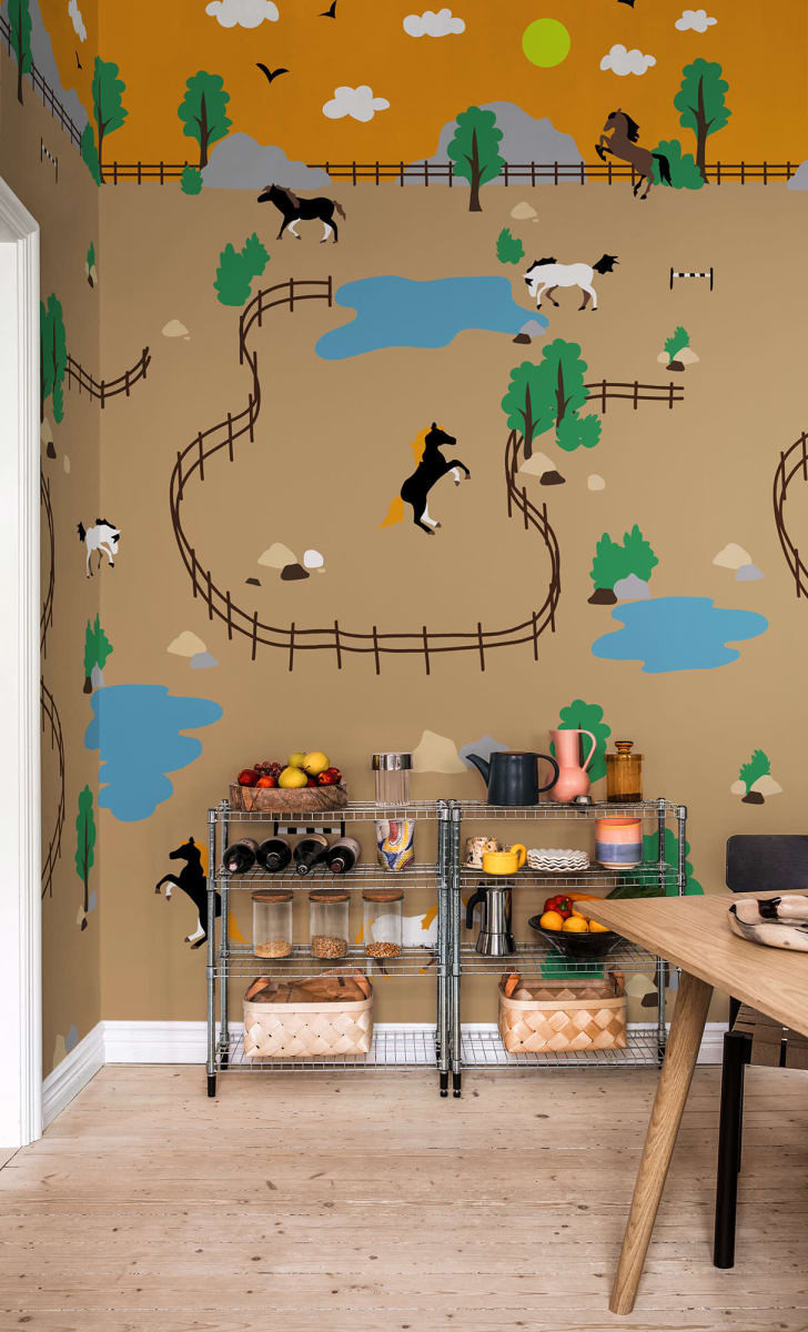 Fototapet, Happy Farm, Brown, Rebel Walls