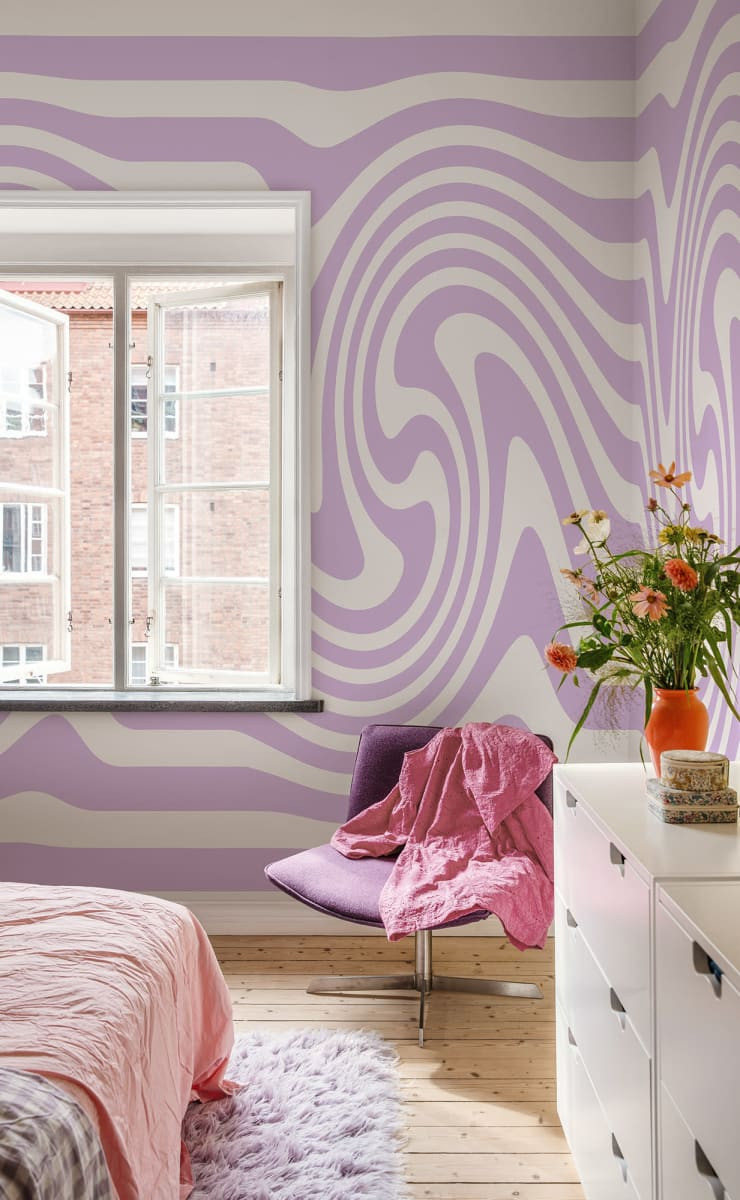Fototapet, Happy Wobbly, Lilac, Rebel Walls