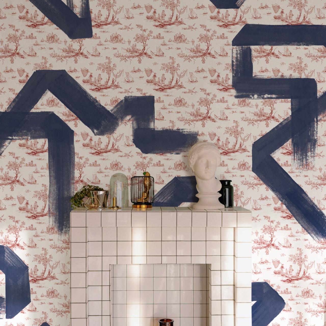 Fototapet lavabil Toile Strokes, Garnet, TresTintas